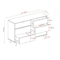 Mid-Century Modern Groove Wood 6 Drawer Dresser - Saracina Home -Living Room Furniture Store GUEST 00517b78 51c3 4bd6 b25d 1b4df6d40b7d