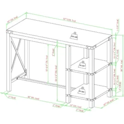 Rustic Farmhouse Metal X Kitchen Island With Shelves - Saracina Home -Living Room Furniture Store GUEST 0142461f c229 4e13 b506 be15f851baff