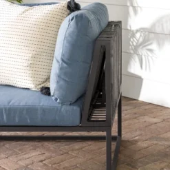 Outdoor Modern Modular Patio Corner Chair Blue - Saracina Home -Living Room Furniture Store GUEST 01803e70 39c7 446a afd7 2c1632e80fd9