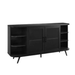 Mid-Century Modern Glass Double Door Curved Sideboard - Saracina Home -Living Room Furniture Store GUEST 03564f56 cf2a 4f08 8a04 52e45d0f3ec6