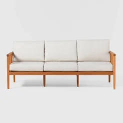 Saracina Home Modern Boho Eucalyptus Outdoor Spindle Sofa With Cushions -Living Room Furniture Store GUEST 04e5029d eb50 4f5b 8d95 13142d3bda9f