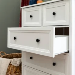 Farmhouse 5 Drawer Grooved Tall Storage Dresser White - Saracina Home -Living Room Furniture Store GUEST 05911d78 5a57 43db 9d61 d2cb5816cf18