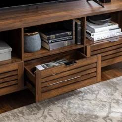 Visconti Boho Slat Door Storage Console TV Stand For TVs Up To 80" - Saracina Home -Living Room Furniture Store GUEST 05964e78 5172 45f0 943a 217d9616b40f