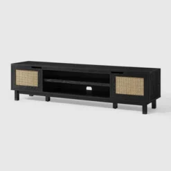 Modern Boho Storage TV Stand For TVs Up To 80" With Rattan Doors - Saracina Home -Living Room Furniture Store GUEST 05b74f8b 15fd 47e0 805b d65b865792a5
