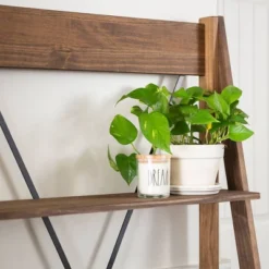 68.25" Boho 4 Tier Solid Wood Ladder Bookshelf Plant Stand - Saracina Home -Living Room Furniture Store GUEST 06dd6b1f 0a35 4ec3 99cf 42bc2a3440f4