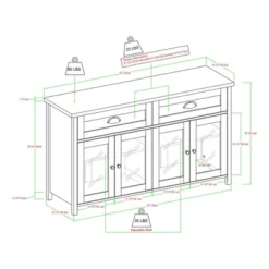 Millia Transitional Farmhouse 4 Door Sideboard With Glass Panels - Saracina Home 18 Millia Transitional Farmhouse 4 Door Sideboard With Glass Panels - Saracina Home -Living Room Furniture Store GUEST 089f76c2 e2b0 44aa acf3 8bda9545976f