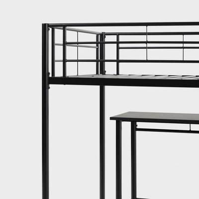 Twin Analise Metal Low Loft Bed With Desk And Storage Black - Saracina Home 8 Twin Analise Metal Low Loft Bed With Desk And Storage Black - Saracina Home - Image 8