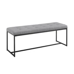 48" Upholstered Bench With Metal Base - Saracina Home -Living Room Furniture Store GUEST 0ecb7066 929d 49ba a656 0e82214b60dd