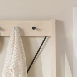 68" Solid Wood X Back Angled Hall Tree White Wash - Saracina Home -Living Room Furniture Store GUEST 0f0fd1e1 5cb3 4fd8 b264 12424ce3da85