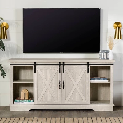 Modern Transitional Sliding Barndoor TV Stand For TVs Up To 65"- Saracina Home 11 Modern Transitional Sliding Barndoor TV Stand For TVs Up To 65"- Saracina Home - Image 11