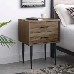 Ora Mid-Century Modern 2 Drawer Nightstand - Saracina Home -Living Room Furniture Store GUEST 115b5d28 bff2 432a 873d c9ae704d93cf