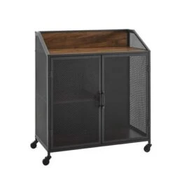 Urban Industrial Metal Mesh Bar Cart With Wheels - Saracina Home 17 Urban Industrial Metal Mesh Bar Cart With Wheels - Saracina Home -Living Room Furniture Store GUEST 1693720a 5786 48d6 a0b4 cb525df83ab4