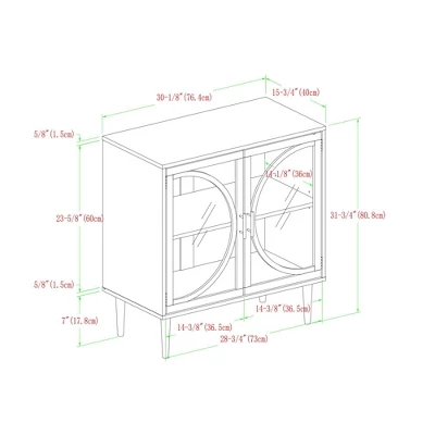 Metal Door Tempered Glass TV Stand For TVs Up To 32" Dark Walnut - Saracina Home 4 Metal Door Tempered Glass TV Stand For TVs Up To 32" Dark Walnut - Saracina Home - Image 4