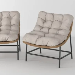 2pk Papasan Scoop Outdoor Patio Chair - Natural - Saracina Home -Living Room Furniture Store GUEST 18ea1553 1254 4430 a073 0b220be60076