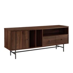 Modern Vinyl Record Player Storage TV Stand For TVs Up To 65" Dark Walnut - Saracina Home -Living Room Furniture Store GUEST 1a24674e d0cf 41ee 928a b779b9d81afc