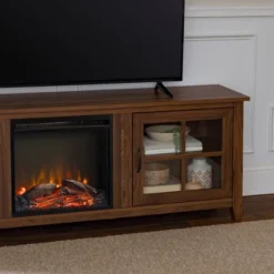 Tasi Transitional Farmhouse Glass Window Pane Door With Electric Fireplace TV Stand For TVs Up To 80" - Saracina Home 26 Tasi Transitional Farmhouse Glass Window Pane Door With Electric Fireplace TV Stand For TVs Up To 80" - Saracina Home -Living Room Furniture Store GUEST 1b7e41d8 8ce5 4d62 aab3 807810439b3d