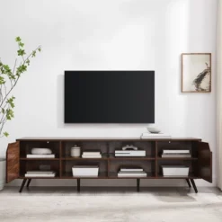 Mid-Century Modern Wide Storage TV Stand For TVs Up To 80" - Saracina Home -Living Room Furniture Store GUEST 1c027cdb eb1c 4b90 af86 77fb50b19b2c