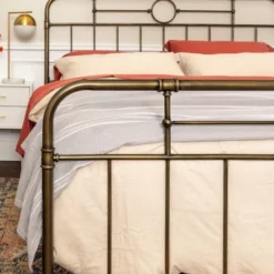 Raven Industrial Vintage Metal Pipe Bed - Saracina Home -Living Room Furniture Store GUEST 1c4db8ad d6a2 4fc8 ac84 c388c44db0b6