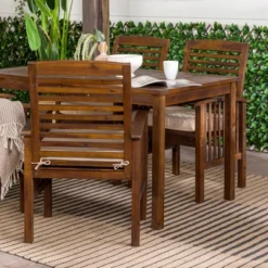 Ravenscroft 5pc Acacia Wood Patio Dining Set - Saracina Home -Living Room Furniture Store GUEST 1da121ed 68b4 4518 af34 75d66e7c04d4