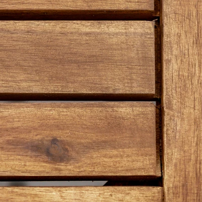 Ravenscroft 3pc Modern Boho Acacia Wood Slat Top Outdoor Dining Set - Saracina Home 2 Ravenscroft 3pc Modern Boho Acacia Wood Slat Top Outdoor Dining Set - Saracina Home - Image 2