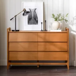 Mid-Century Modern Solid Wood Paneled 6 Drawer Dresser - Saracina Home 15 Mid-Century Modern Solid Wood Paneled 6 Drawer Dresser - Saracina Home -Living Room Furniture Store GUEST 20c20e45 936f 4c17 b32f 7474d2ba7530