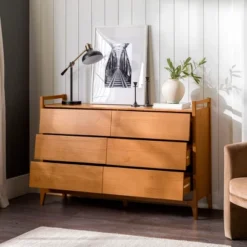 Mid-Century Modern Solid Wood Paneled 6 Drawer Dresser - Saracina Home 19 Mid-Century Modern Solid Wood Paneled 6 Drawer Dresser - Saracina Home -Living Room Furniture Store GUEST 217d9fc7 80ed 4636 902c d9d673730a18