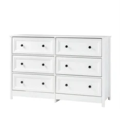 Classic 6 Drawer Groove Dresser White - Saracina Home -Living Room Furniture Store GUEST 2436d3ff 3e1e 4375 9fe4 9504f56ce6f1