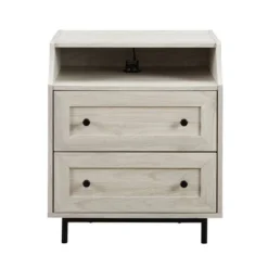 Transitional 2 Drawer Nightstand With USB Port - Saracina Home -Living Room Furniture Store GUEST 25945b3e 4823 49b8 a68b 0b3b259e20b4