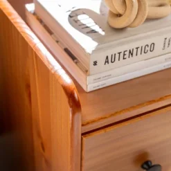 Katie Transitional Tray Top 1 Drawer Solid Wood Nightstand Caramel - Saracina Home -Living Room Furniture Store GUEST 28260c3a aaa5 4c99 b79d 239df753c046