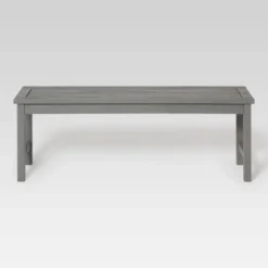 Ravenscroft Modern Boho Acacia Wood Slat Top Outdoor Dining Bench - Gray Wash - Saracina Home -Living Room Furniture Store GUEST 28a837eb 59ee 4062 beb1 fa99fffdaa10