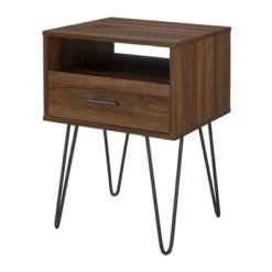 Amal Modern Single Drawer Hairpin Leg Nightstand - Saracina Home -Living Room Furniture Store GUEST 29a09a09 5302 4c18 9d20 3110a1c0cd5d