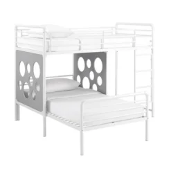 Twin Modern Cut-Out L-Shaped Metal Bunk Bed - Saracina Home -Living Room Furniture Store GUEST 29da9719 a212 4480 8ec6 616d91a4d93b