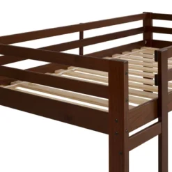 Twin Indy Solid Wood Low Loft Bed Walnut - Saracina Home -Living Room Furniture Store GUEST 29de6faa b453 41c2 b576 d208d26759fd