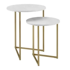 2pc Glam V Leg Nesting Side Tables - Saracina Home -Living Room Furniture Store GUEST 2c0b8908 ba78 43e9 b7db 4d8d98faddaa
