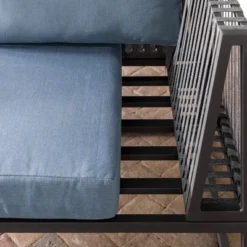 Outdoor Modern Modular Patio Corner Chair Blue - Saracina Home -Living Room Furniture Store GUEST 2cf53490 552a 46bc b1af 99fc7e20d9db