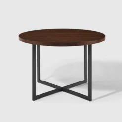 Modern 42" Round Intersecting Leg Dining Table Dark Walnut - Saracina Home -Living Room Furniture Store GUEST 2d044005 271c 4633 bf9e a49376431e73