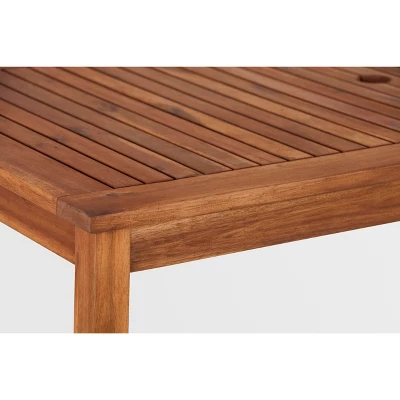 3pc Acacia Wood X Design Outdoor Patio Dining Set - Brown - Saracina Home 4 3pc Acacia Wood X Design Outdoor Patio Dining Set - Brown - Saracina Home - Image 4