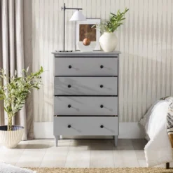Stiva Classic Mid-Century Modern Vertical 4 Drawer Dresser Gray - Saracina Home 22 Stiva Classic Mid-Century Modern Vertical 4 Drawer Dresser Gray - Saracina Home -Living Room Furniture Store GUEST 2ec9d105 dd81 4490 9946 066cd0c5d6fa