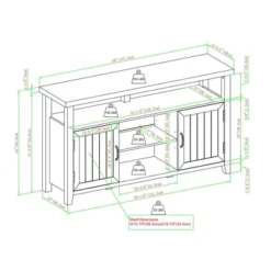 Modern Farmhouse Highboy Double Grooved Door TV Stand For TVs Up To 65" - Saracina Home -Living Room Furniture Store GUEST 2f57f1dc 192a 4d63 b842 b79bd1135de4