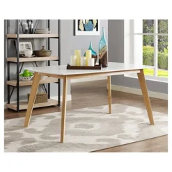 59" Retro Modern Wood Kitchen Dining Table - Saracina Home -Living Room Furniture Store GUEST 32bbdfd8 eff2 4932 866b 266095fe6cee