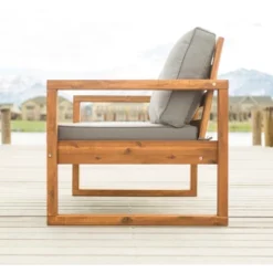 Galia Square Leg Acacia Wood Patio Loveseat With Cushions - Brown - Saracina Home 21 Galia Square Leg Acacia Wood Patio Loveseat With Cushions - Brown - Saracina Home -Living Room Furniture Store GUEST 34c230b8 c4f3 4008 8b19 624652108741