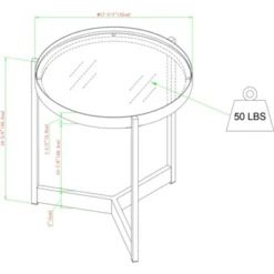 Modern Minimalist Tray Top Round Glass Side Table Black - Saracina Home -Living Room Furniture Store GUEST 38665b56 17bb 46e8 8aed 62c53180e336