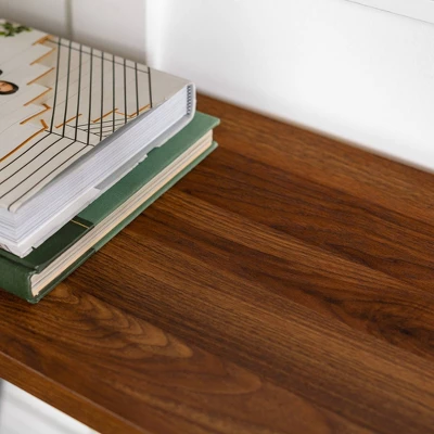 Urban Industrial Entry Table With Wood And Metal Dark Walnut - Saracina Home 5 Urban Industrial Entry Table With Wood And Metal Dark Walnut - Saracina Home - Image 5