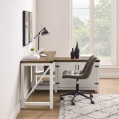Farmhouse Rustic L Shaped Desk With Storage - Saracina Home -Living Room Furniture Store GUEST 3998858b 4a5e 4eda a0e8 c9ecb3ac0b1d