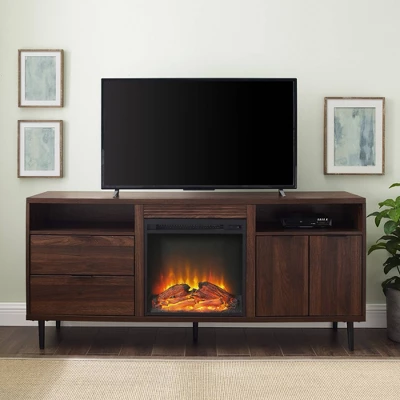 Ronan Modern Storage With Electric Fireplace TV Stand For TVs Up To 65" - Saracina Home 1 Ronan Modern Storage With Electric Fireplace TV Stand For TVs Up To 65" - Saracina Home