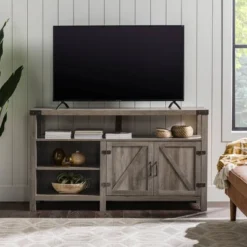 2 Door Farmhouse Highboy TV Stand For TVs Up To 65" Gray Wash - Saracina Home -Living Room Furniture Store GUEST 3ace0b88 f9ed 4110 a3a1 b44035ed3d4f