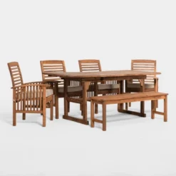 Ravenscroft 6pc Acacia Wood Patio Dining Set With Cushions - Saracina Home 10 Ravenscroft 6pc Acacia Wood Patio Dining Set With Cushions - Saracina Home -Living Room Furniture Store GUEST 3becc04d 78d6 4593 acae d24ff29e746c