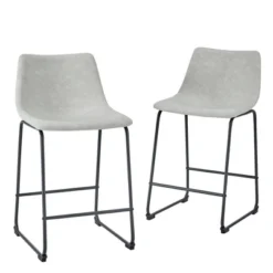 Set Of 2 Laslo Modern Upholstered Faux Leather Counter Height Barstools - Saracina Home -Living Room Furniture Store GUEST 3c1d9b2d 061b 4189 81fc ba5af95a33cc