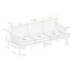 Saracina Home Modern Boho Eucalyptus Outdoor Spindle Sofa With Cushions -Living Room Furniture Store GUEST 3d8e4406 bf24 47ef b778 46137a40d20d 1