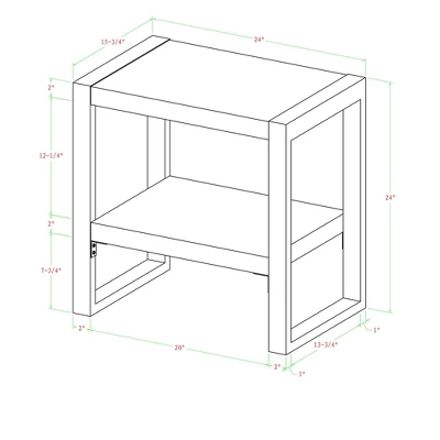 24" Loop Leg Urban Industrial Side Table Charcoal - Saracina Home 5 24" Loop Leg Urban Industrial Side Table Charcoal - Saracina Home - Image 5